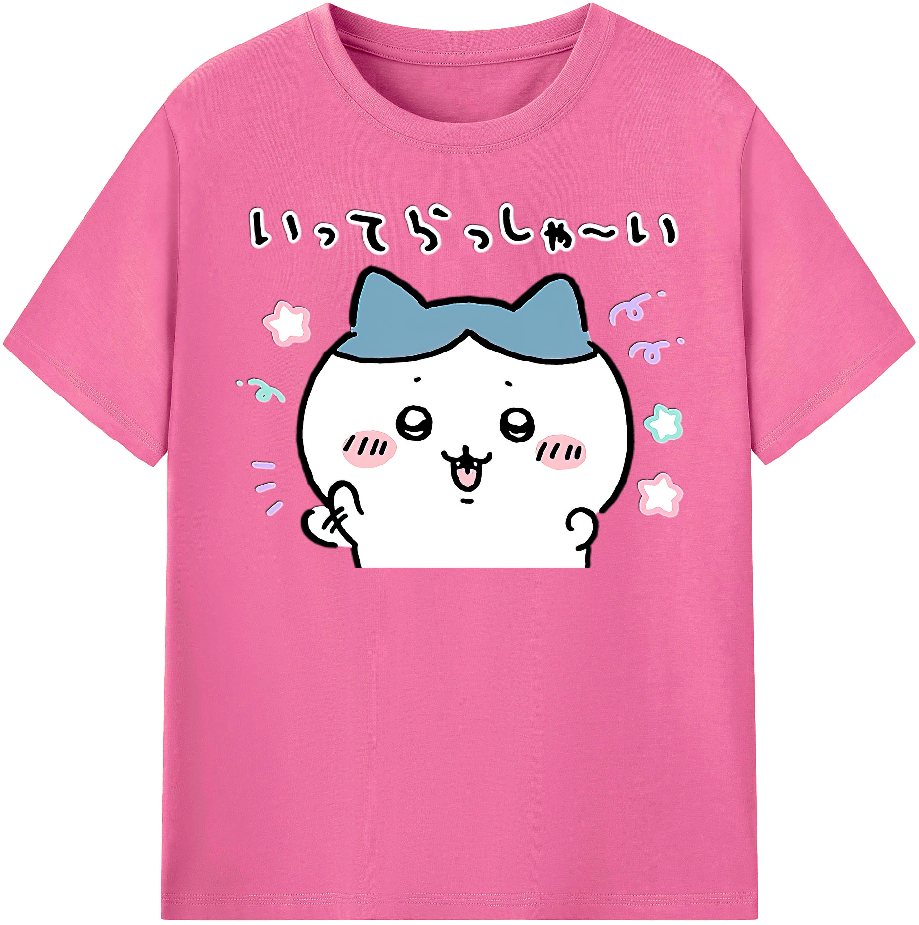 （画像用） ちいかわ ハチワレ Chii-kawa hachiware レディースカジュアルプリントTシャツ（綿100％）